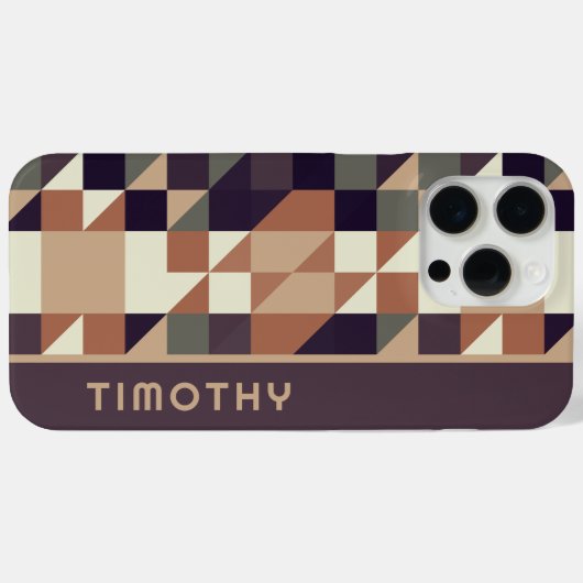 カスタムポリゴン三角形の正方形アートパターン Case-Mate iPhoneケース (裏面 (横))