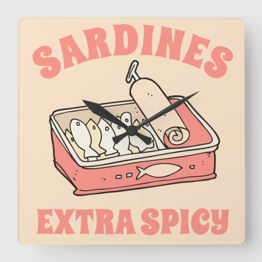 カスタムポルトガルラバーサルディーンライトピンク文字 スクエア壁時計 (正面)