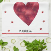 カスタムポーズドッグラバーバレンタインギフトチワワ キッチンタオル (折り畳み)