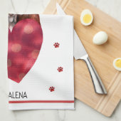 カスタムポーズドッグ愛人バレンタインギフトバセットハウンド キッチンタオル (四つ折り)