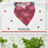 カスタムポーズドッグ愛人バレンタインギフトベルネーゼ キッチンタオル (折り畳み)