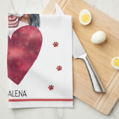 カスタムポーズドッグ愛人バレンタインギフトベルネーゼ キッチンタオル (四つ折り)