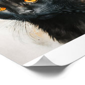 カスタムポートレートウォーター・カラー・キャット絵画ズ ポスター (角)