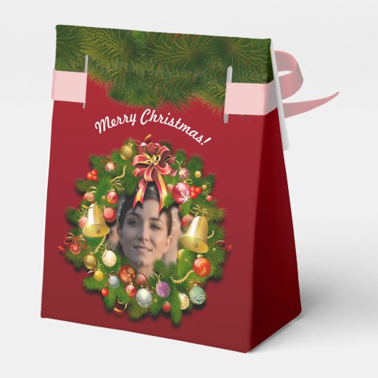 カスタムポートレートクリスマスリース フェイバーボックス (裏面サイド)