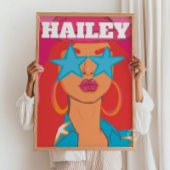 カスタムポートレートドガーリールム名門私立校風のデコーレッドヘア ポスター