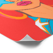 カスタムポートレートドガーリールム名門私立校風のデコーレッドヘア ポスター (角)