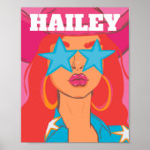 カスタムポートレートドガーリールム名門私立校風のデコーレッドヘア ポスター (正面)