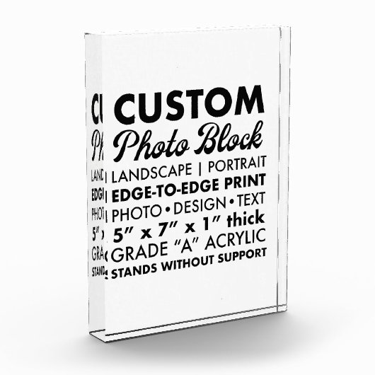 カスタムポートレートパーソナライズされたフォトブロック5" x 7" フォトブロック (左)