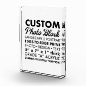 カスタムポートレートパーソナライズされたフォトブロック5" x 7" フォトブロック (右)