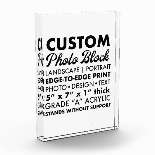 カスタムポートレートパーソナライズされたフォトペーパーウェイト フォトブロック (左)