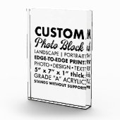 カスタムポートレートパーソナライズされたフォトペーパーウェイト フォトブロック (右)