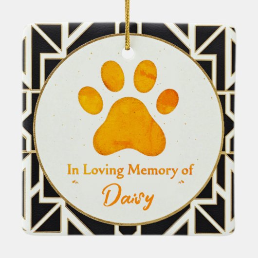 カスタムポープリントメモリアルペットロス記念 セラミックオーナメント (裏面)