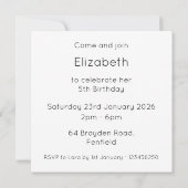 カスタムポーラベア&レインボー誕生日招待状 (裏面)