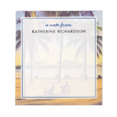 カスタムマイアミビーチフロリダウォーターカラーアート ノートパッド (正面)