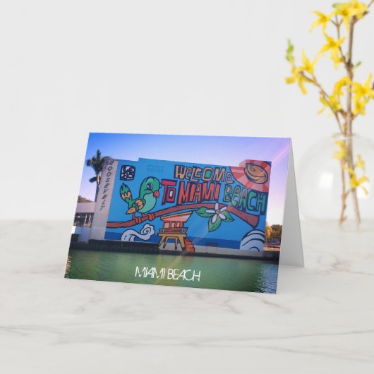 カスタムマイアミビーチFLグラフィティムラル通りアート カード (黄色い花)