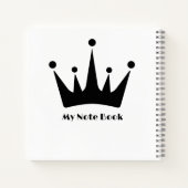 カスタムマイノート文字ブラックカラークラウンイメージ ノートブック (裏面)