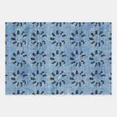 カスタムマイルストーンゴールデン誕生日デニム ラッピングペーパーシート (正面2)