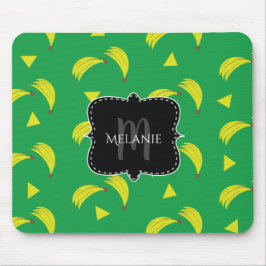 カスタムマウスのパッドピンクほこりっぽい幾何学的バナナ マウスパッド