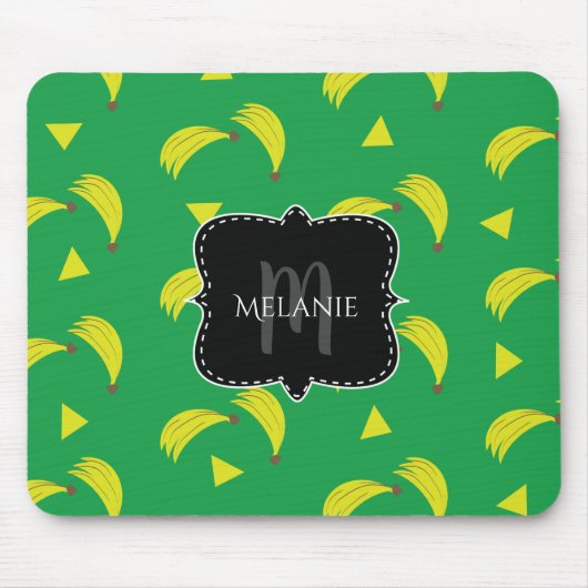 カスタムマウスのパッドピンクほこりっぽい幾何学的バナナ マウスパッド (正面)