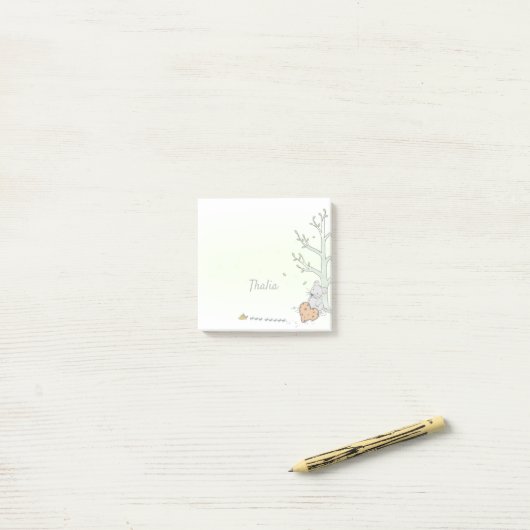 カスタムマウス水彩黄色かわいいポストイットノート ポストイット (デスク上)