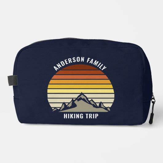 カスタムマウンテンサンセットネイビーブルーハイキング ドップキット (正面)