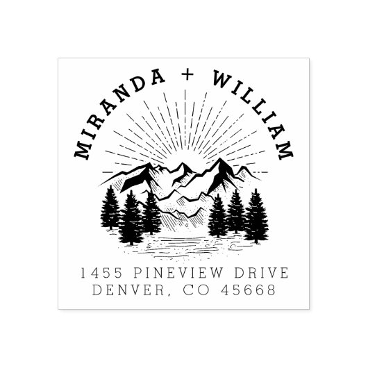 カスタムマウンテンパインツ結婚リー差出人住所 ラバースタンプ (インプリント)