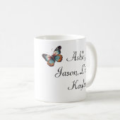 カスタムマカラフルマ蝶パーソナライズされた コーヒーマグカップ (正面右)