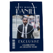 カスタムマガジンカバーモダン誕生日抱き枕 ミディアムペーパーバッグ (正面)