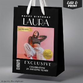 カスタムマガジンカバーモダン誕生日抱き枕 ミディアムペーパーバッグ