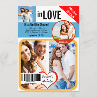 カスタムマガジンスタイルウェディングシャワー招待状 招待状