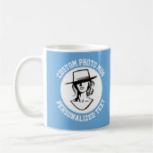 カスタムマグカップに私の顔 POWDER BLUE コーヒーマグカップ (左)