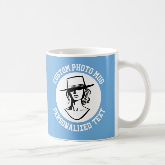 カスタムマグカップに私の顔 POWDER BLUE コーヒーマグカップ (右)