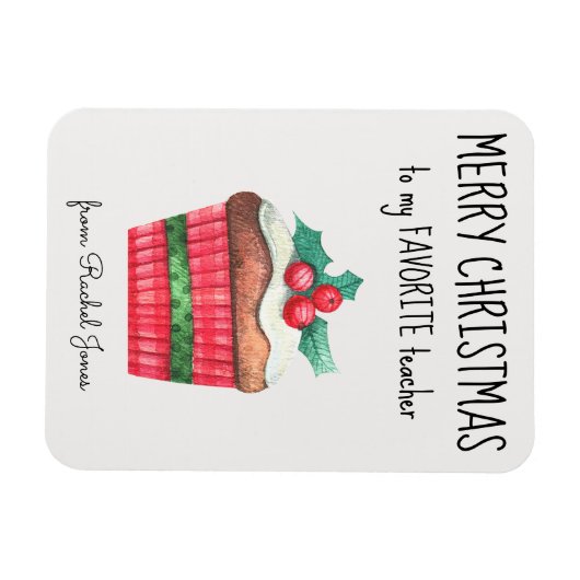 カスタムマグネットお気に入りの先生メリークリスマス マグネット (横)