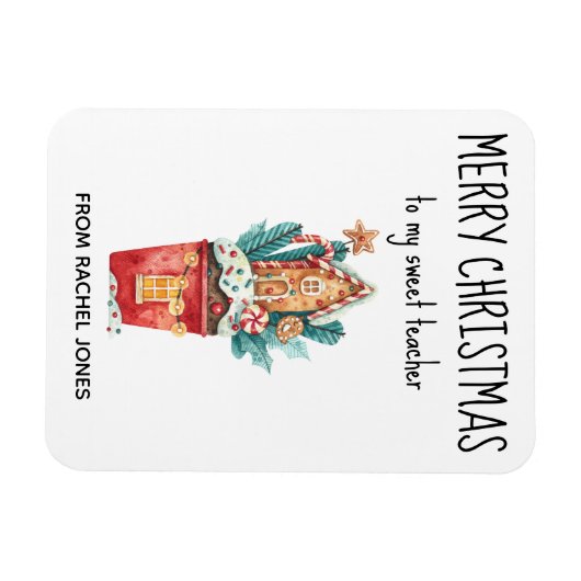 カスタムマグネットスウィート先生メリークリスマス マグネット (横)