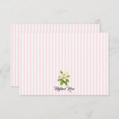 カスタムマグノリア絵を描のストライプ名門私立校風の サンキューカード (正面/裏面)