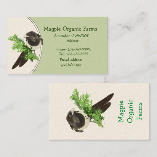 カスタムマグパイオーガニックファーム名刺 名刺 (正面/裏面)