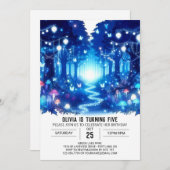 カスタムマジカルウッドランドデジタル誕生日 招待状 (正面/裏面)