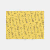 カスタムマスタードイエローパーソナライズされたベビーガールギフト フリースブランケット (正面(横))