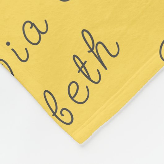 カスタムマスタードイエローパーソナライズされたベビーガールギフト フリースブランケット (角)