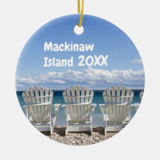 カスタムマッキノーアイランドクリスマスセラミックオーナメント セラミックオーナメント (正面)
