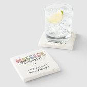 カスタムマッサージセラピスト |マッサージセラピーギフト ストーンコースター (横)