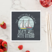 カスタムマッチング航海のファミリーボーティングアドベンチャー スタンダードランチョンナプキン (インサイチュ)