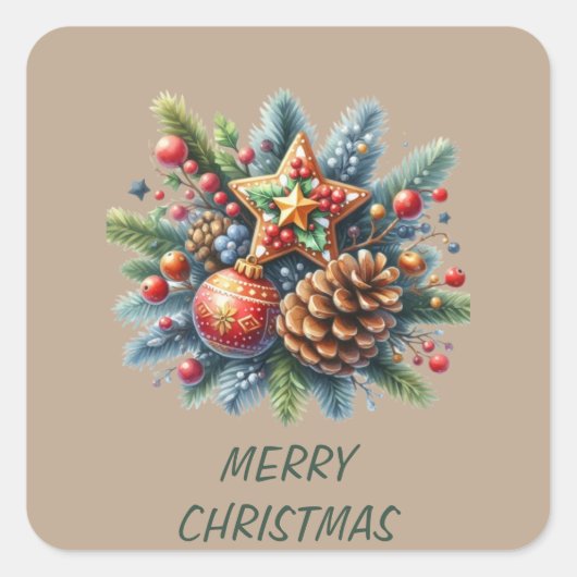 カスタムマットギフトラベル スクエアシール (正面)