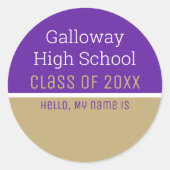 カスタムマットクラス懇親会名タグステッカー ラウンドシール (正面)