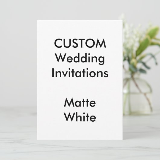 カスタムマットホワイト結婚式招待状5"x7" 招待状 (スタンド正面)
