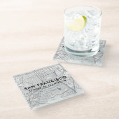 カスタムマップと座標テンプレート |サンフランシスコ ガラスコースター (アングル)