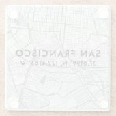 カスタムマップと座標テンプレート |サンフランシスコ ガラスコースター (裏面)