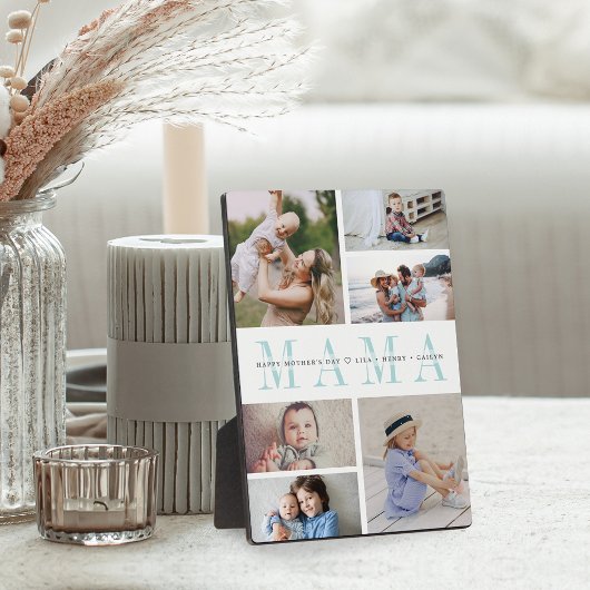 カスタムママ母の日キッズフォトコラージュ フォトプラーク