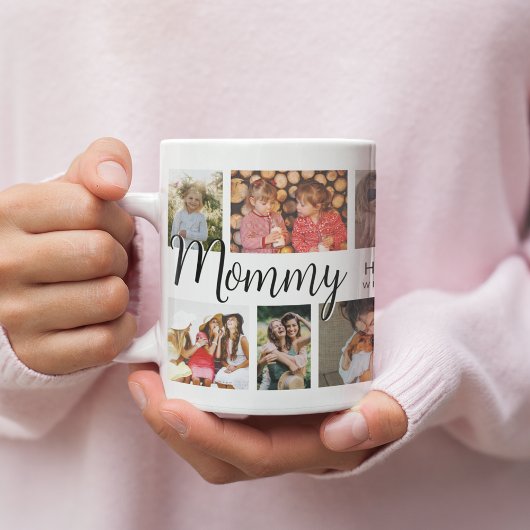 カスタムママ12枚フォトコラージュコーヒー コーヒーマグカップ