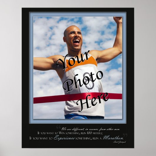 カスタムマラソンのポスター – Experince – 青 ポスター (正面)